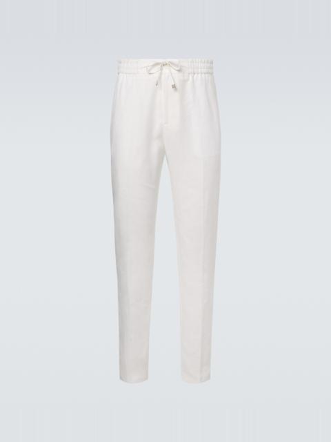 Linen slim pants