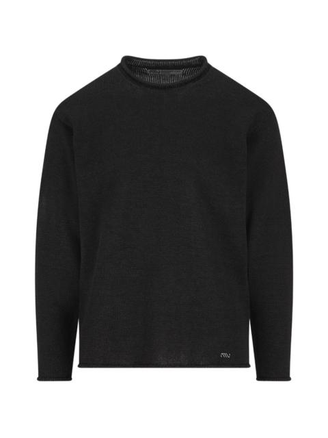 ribbed crew-neck sweater