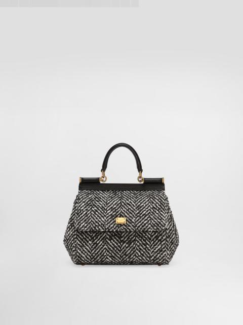 Sicily medium chevron wool handbag
