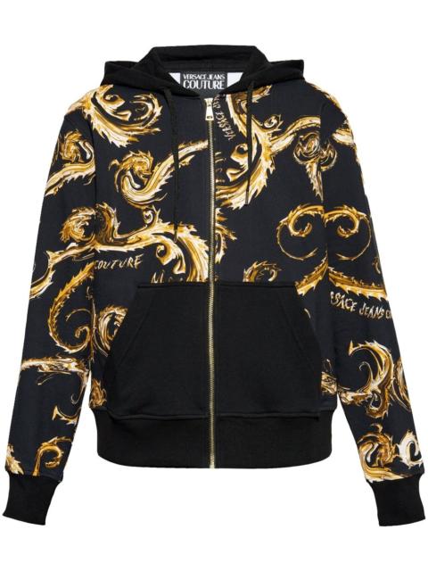 Barocco-print zip-up hoodie