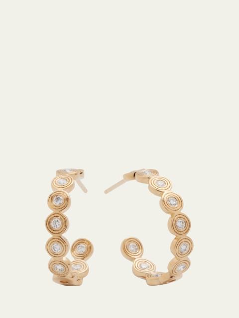 14k Gold Fluted Diamond Earrings