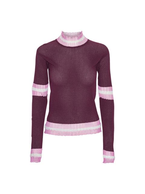 AJOUR TURTLENECK - BORDEAUX AJOUR
