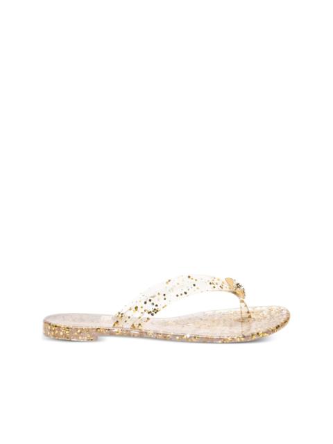 glitter-embellished flat sandals