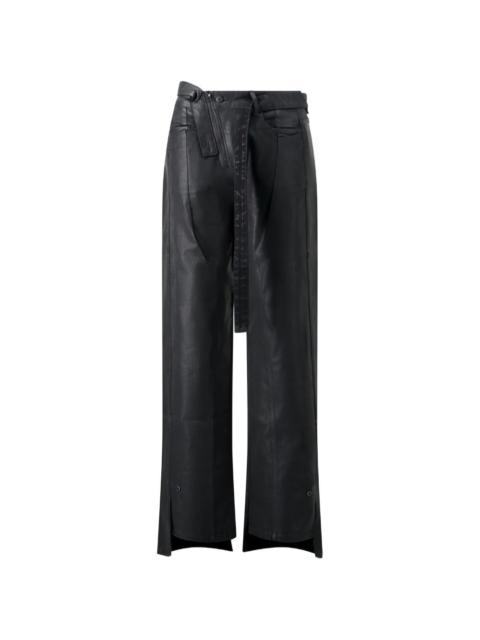 glazed-effect baggy trousers