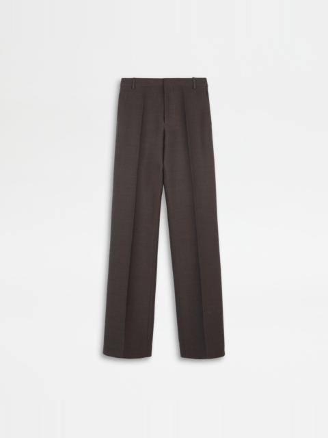 PANTS IN WOOL GABARDINE - BROWN