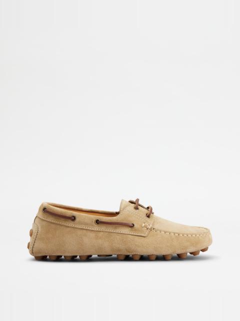BOAT GOMMINO BUBBLE IN SUEDE - BEIGE, BROWN