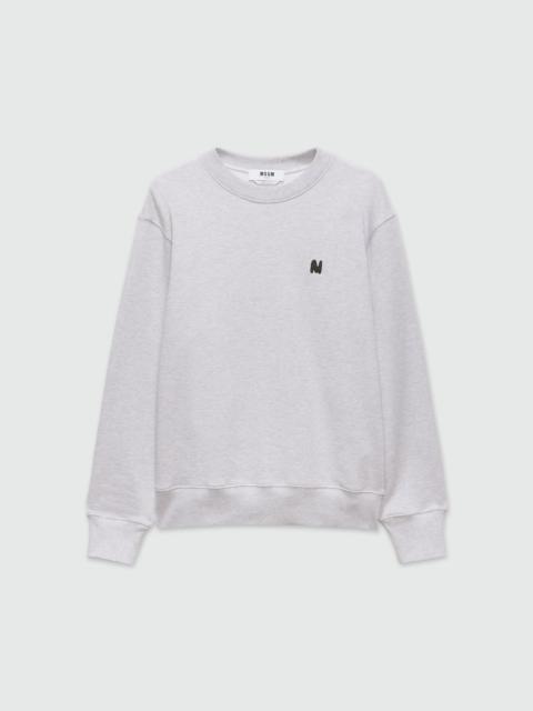Grey melange jersey sweatshirt with "TheMwave" embroidery