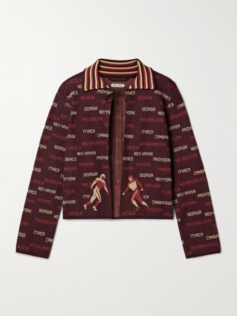 Gridiron Cotton-jacquard Cardigan