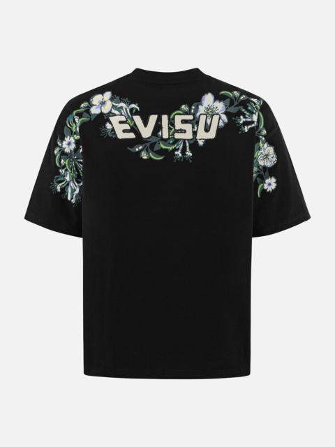 Floral Daicock and Logo Embroidery Loose Fit T-Shirt