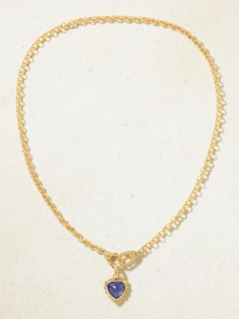 Heart 18-karat Gold Tanzanite Necklace