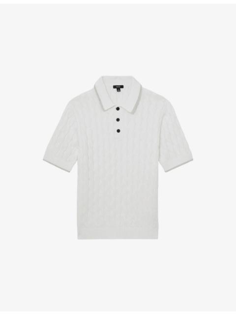Denby Cable-Knit Cotton Polo Shirt