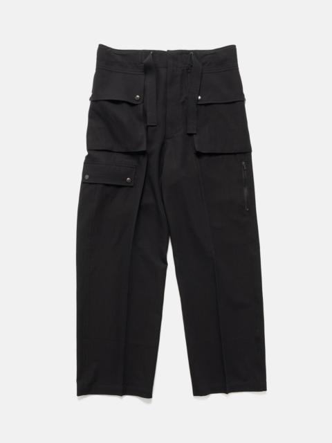 Light Cotton Wool Viyella Cargo Pants Black