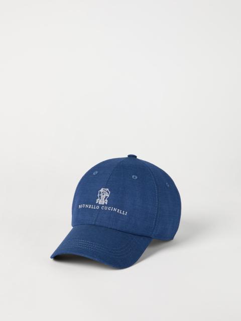 Virgin wool fresco baseball cap with embroidered logo