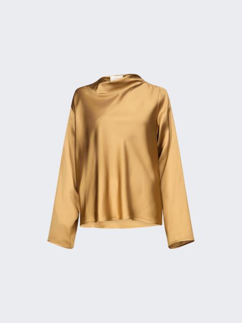 Riddy Draped Collar Blouse Ocher
