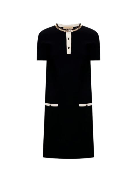 button collar midi dress