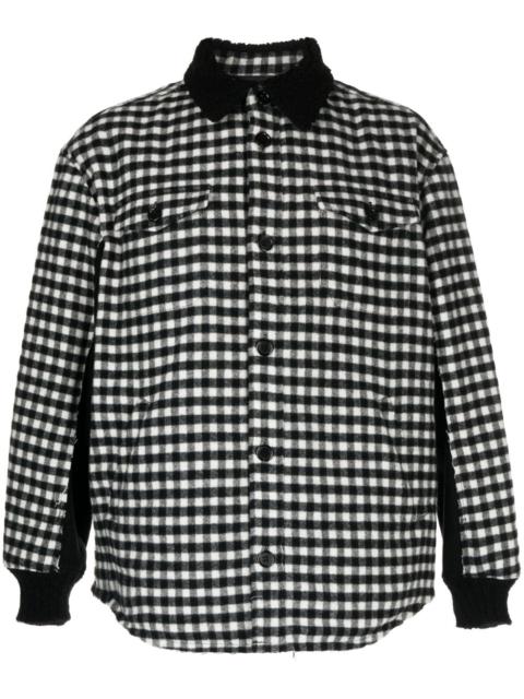 gingham-check flannel shirt jacket