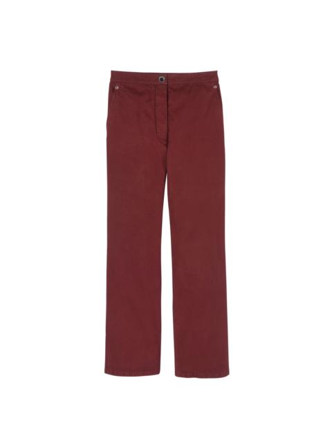 Trousers Burgundy - Overdyed cotton