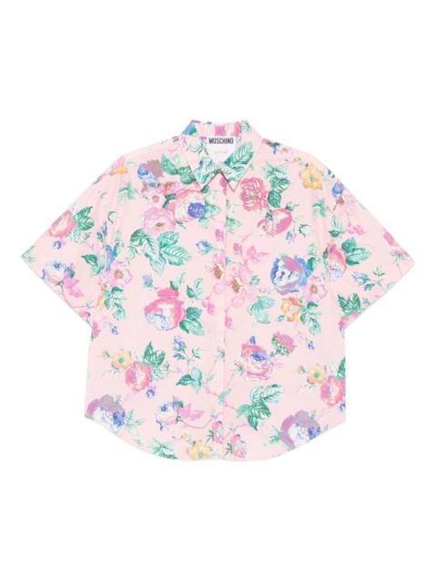 floral-print short-sleeve shirt