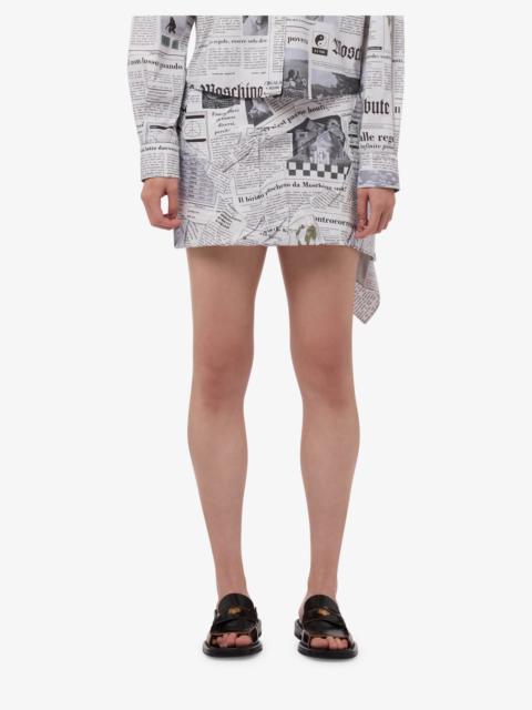 PRINTED COTTON POPLIN MINISKIRT