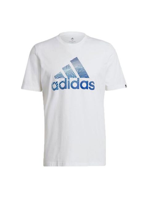 adidas M Extmo Pff T Alphabet Logo Round Neck Sports Short Sleeve White GL2398