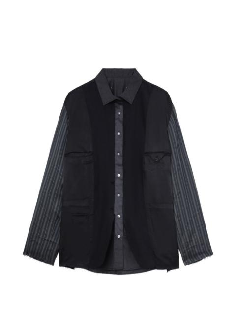 striped panelled shirt jacket