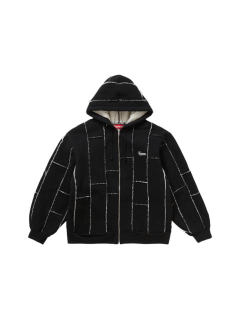Supreme Faux Shearling Zip Up Hooded Sweatshirt Black