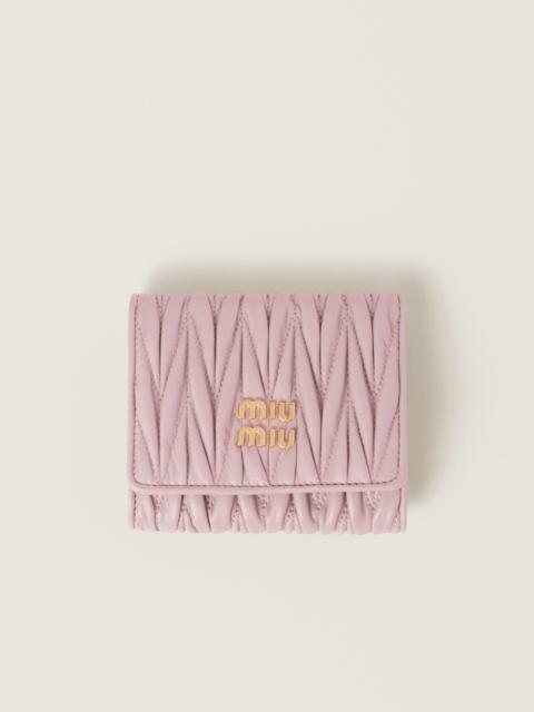 Small matelassé nappa leather wallet