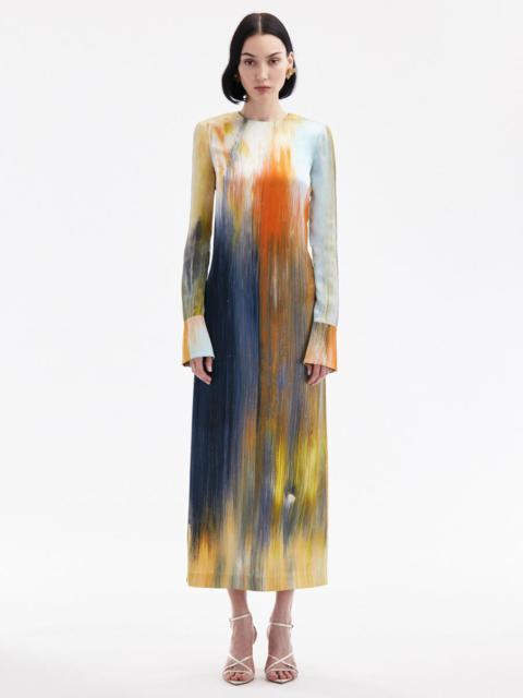 ABSTRACT BRUSHSTROKE MAROCAINE DRESS