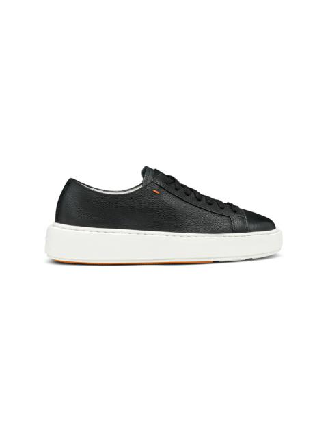 Women's black leather sneaker