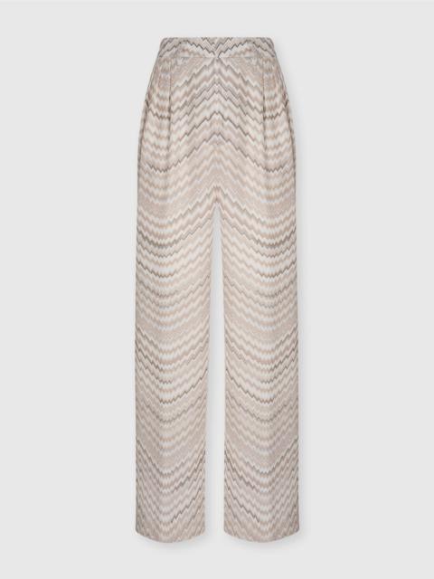 Mid-Rise Tailored Pants with Zigzag Pattern