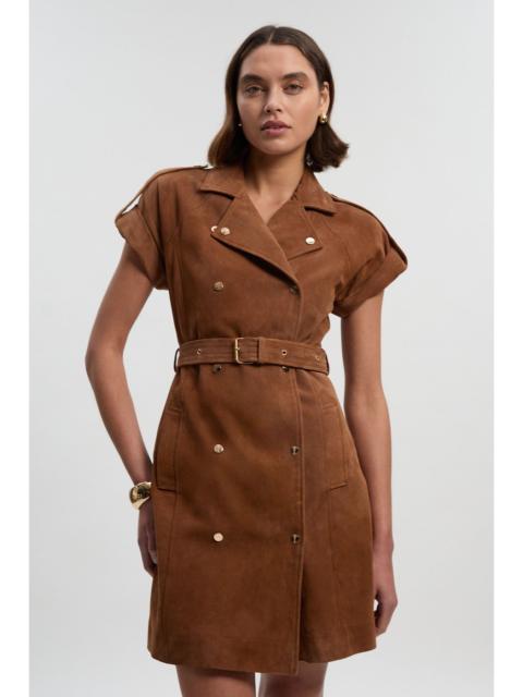 Suede Utility Mini Dress