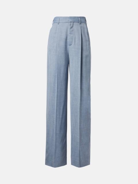 Hector wool, silk, and linen wide-leg pants