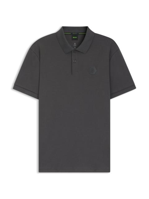 PIMA-COTTON POLO SHIRT WITH DOUBLE B MONOGRAM