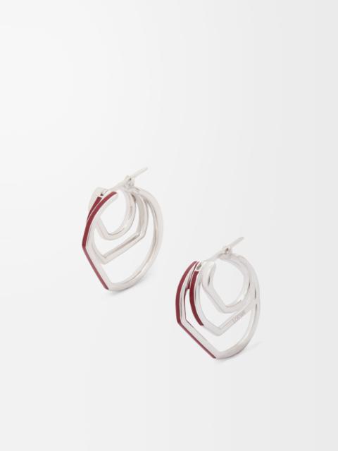 Stacked hoop earrings in sterling silver and enamel