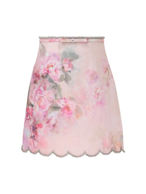 CRUSH SCALLOPED MINI SKIRT