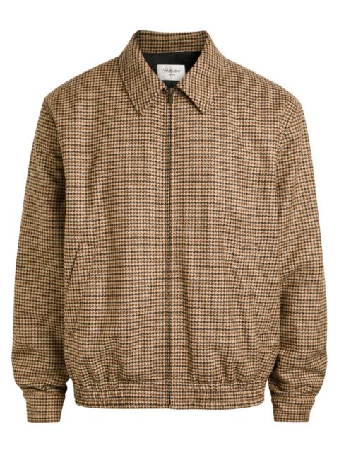 Saint Laurent Houndstooth-jacquard Woven Jacket