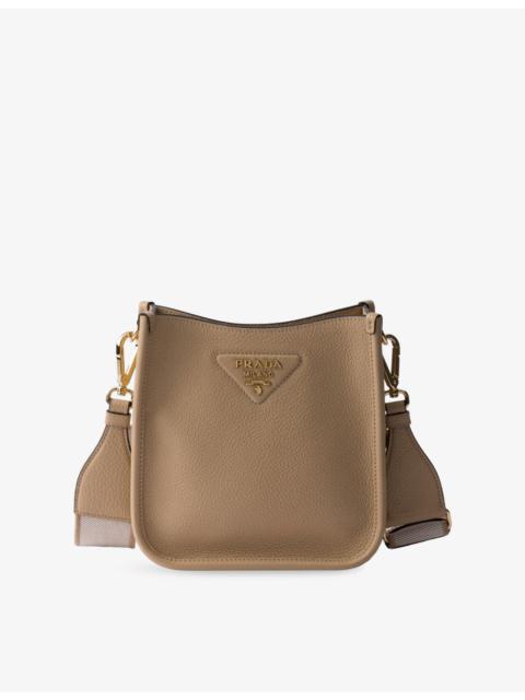 Triangle-Patch Leather Mini Shoulder Bag