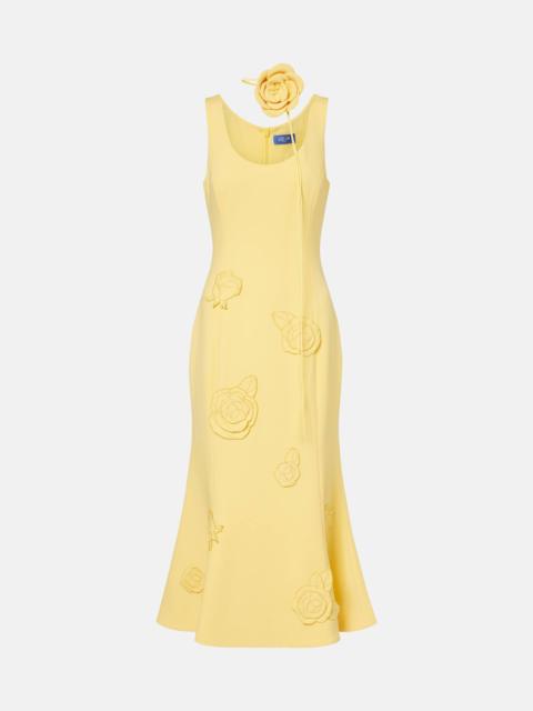 Emily floral-appliqué midi dress