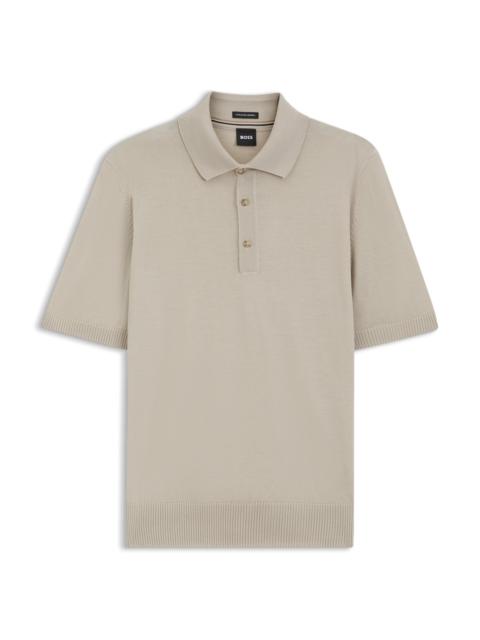 VIRGIN-WOOL SWEATER WITH POLO COLLAR