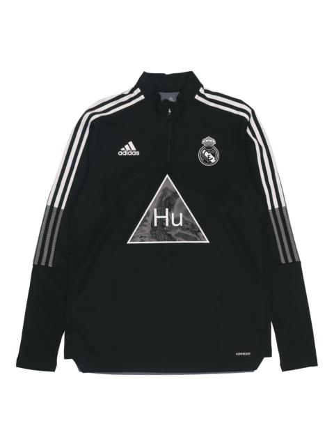 adidas x Crossover Real Madrid Soccer/Football Half Zipper Pullover Stand Collar Black Gray GK7841