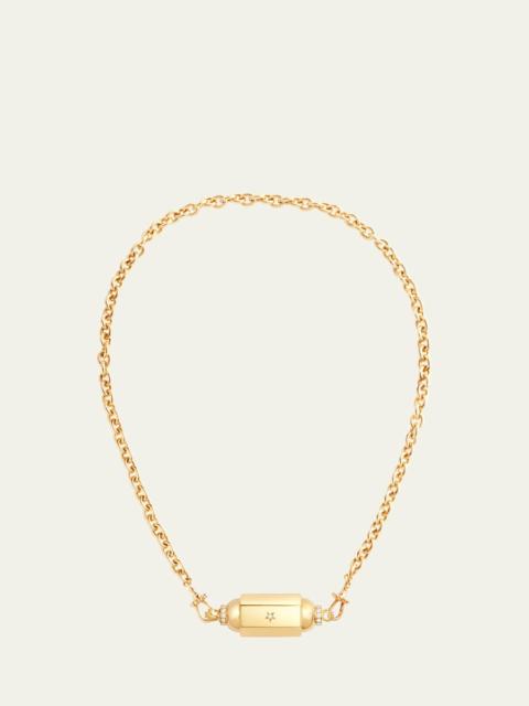 18K Yellow Gold Jumbo Locket Necklace on Classic Rosa Chain, 37cm