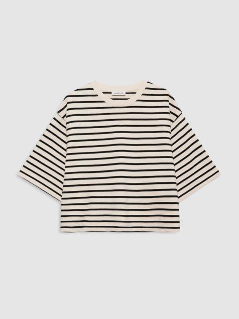 Myers Cropped Tee - Black Stripe French Terry