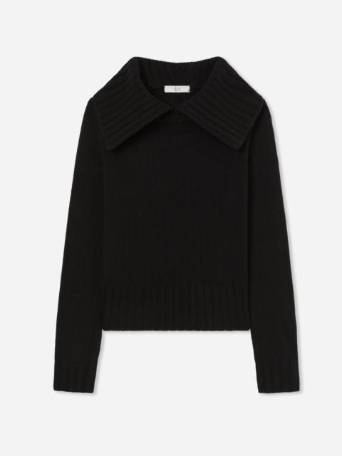 Ribbed Collared Sweater in Cashmere