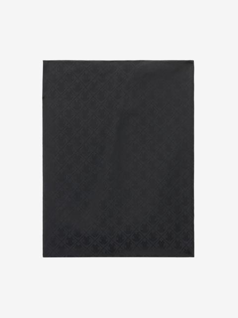 Black Stole With All-Over Mirror Snake Monogram