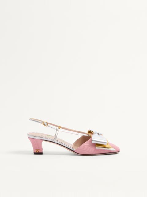 BOWOW SLINGBACK PUMPS IN MOIRÈ FABRIC 45MM