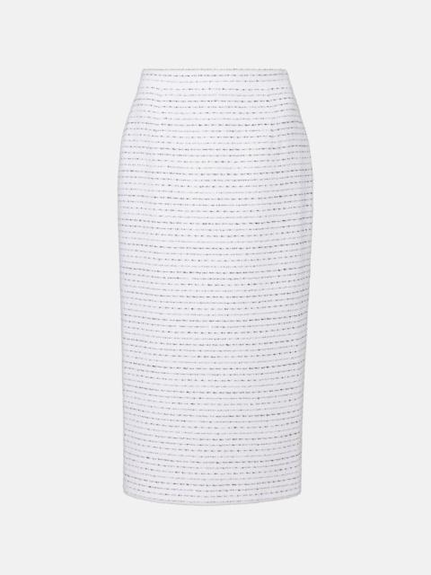 Sequined tweed midi skirt