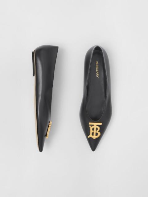 Monogram Motif Point-toe Ballerinas