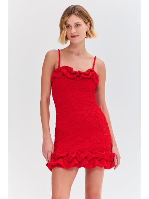 PAPILLON JACQUARD FLUTTER MINI DRESS