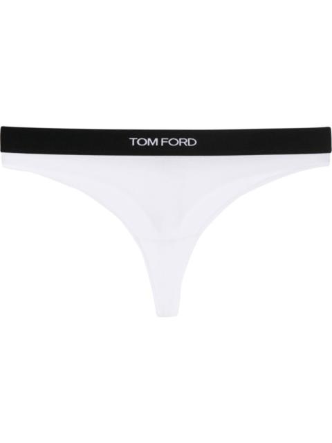 logo-waistband thong