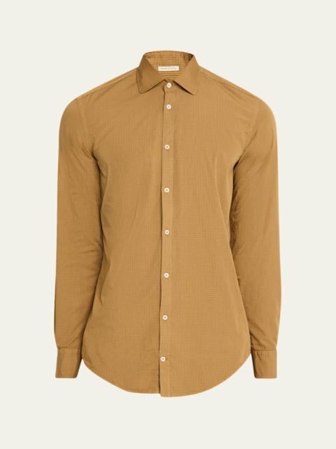 Men's Canary Micro-Check Button-Down Shirt